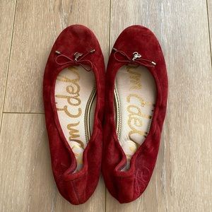 Sam Edelman Felicia flat in rusty red suede (9.5)